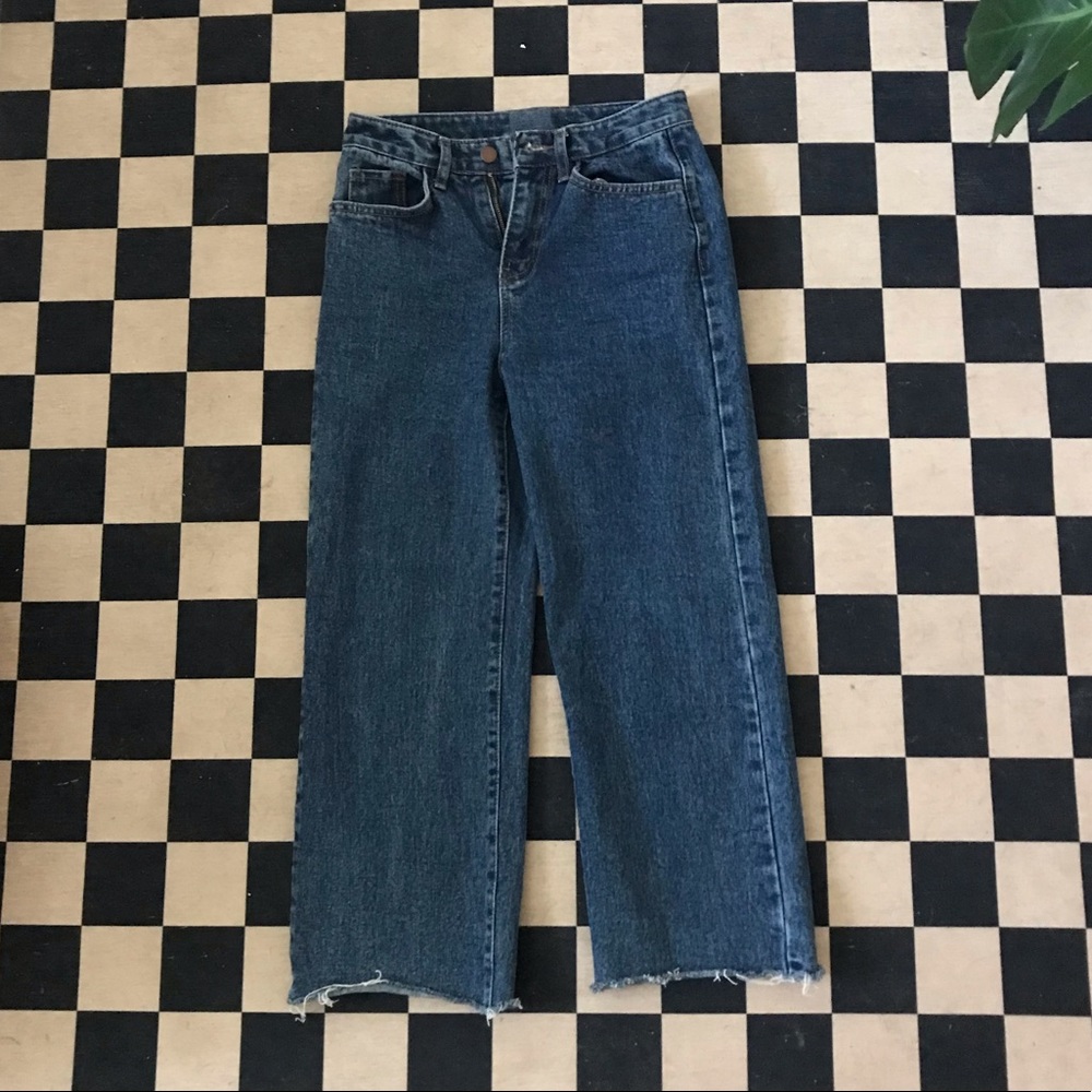 High rise, raw hem Oak + Fort jeans